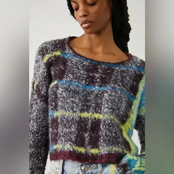 Free People Cropped Relaxed Fit Emerson Sweater NWT - Picture 4 of 13